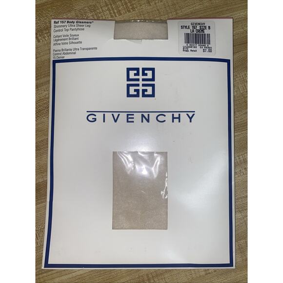 Givenchy Body Gleamers Hosiery Shimmery Ultra Sheer Control Top Cream Size B - Picture 1 of 5